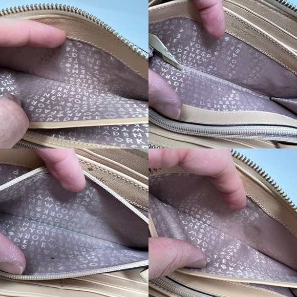 Kate Spade Neda Grove Street Dune Stripe Leather PVC Zip Around Accordion Wallet - Picture 4 of 10